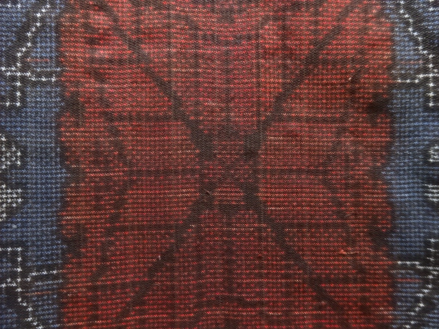 JAPANESE KIMONO / ANTIQUE KIMONO / SILK / DORO OSHIMA TSUMUGI (5 maruki) / WOVEN GEOMETRIC